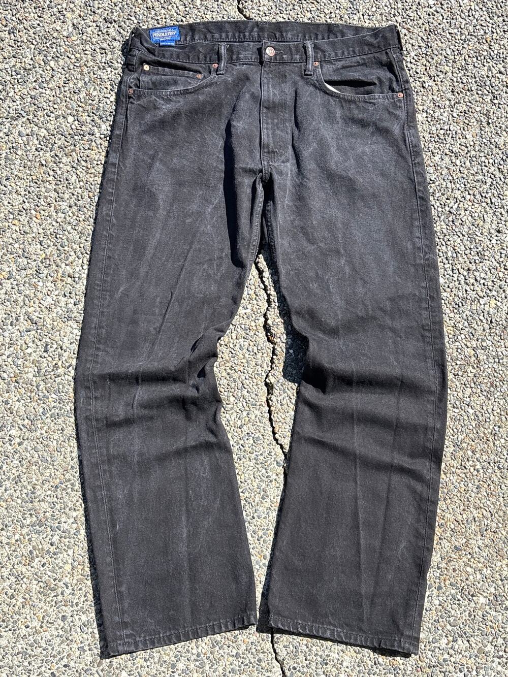 Pendleton Woolen Mills Men’s Denim 100% cotton Jeans Black Straight 38x32